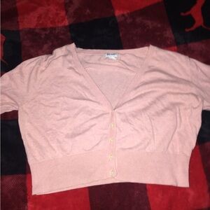Old Navy pink crop top cardigan
